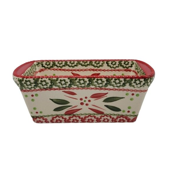 Temptations by Tara Holiday Christmas Mini Loaf Pan Baking Red 12oz 6"x3.5" Lid - Picture 3 of 8